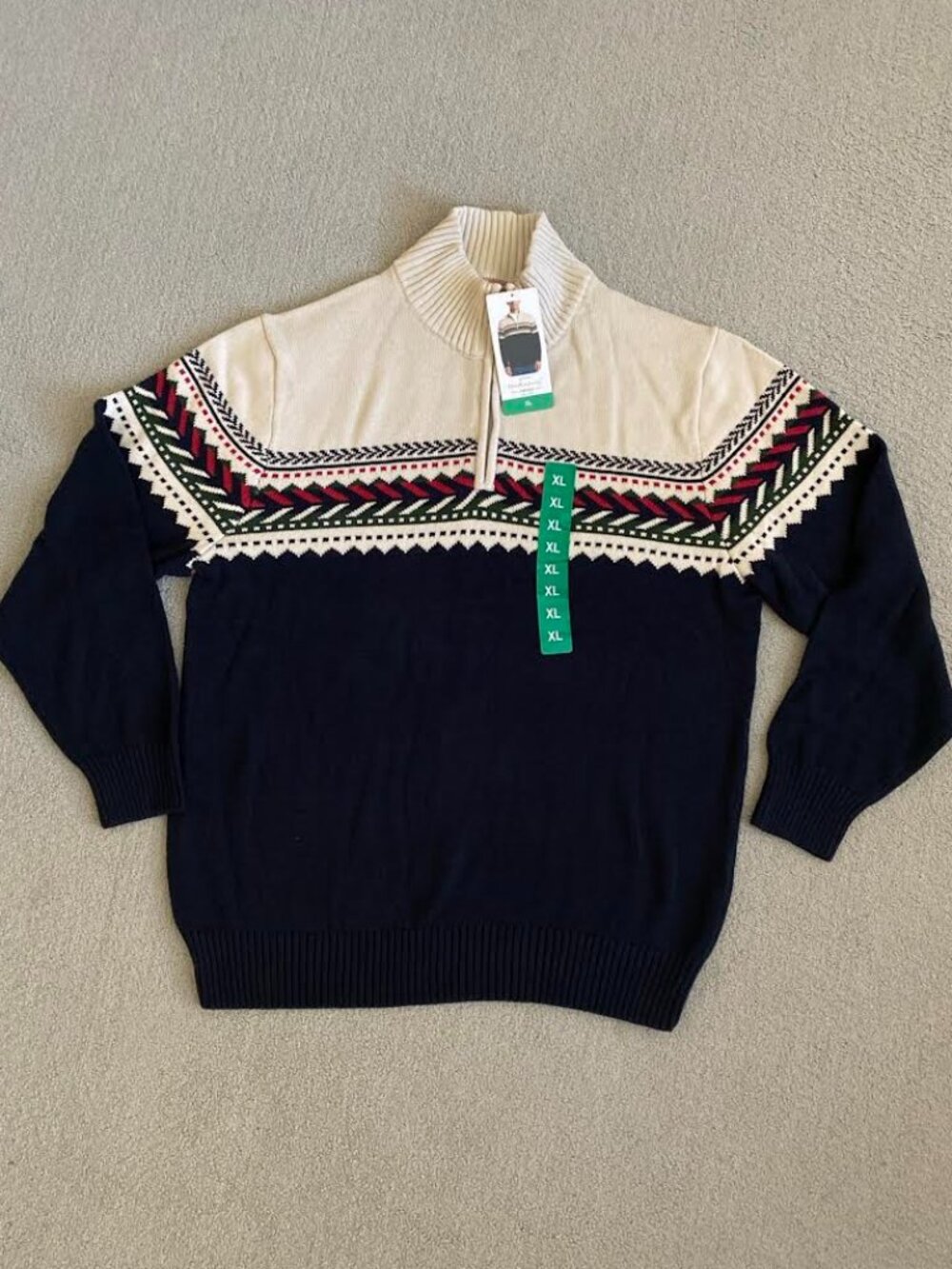 NWT Men’s Original Weatherproof Vintage Holiday Christmas Sweater, Blue, XL